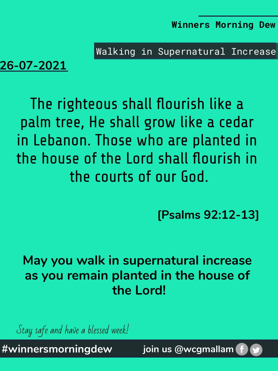 Winners Morning Dew
26-07-2021
#winnersmorningdew
#dailymotivation
#dailydevotional
#dailydevotion