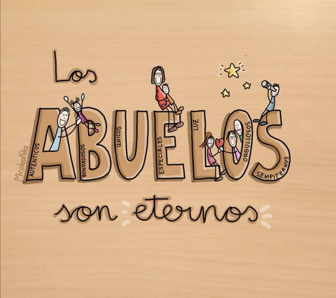 A uténticos.
B ondadosos.
Ú nicos. 
E speciales.
L uz.
O rgullosos.
S empiternos.

Abuelos, abuelas: Gracias. Sois eternos.
#DíaDeLosAbuelos #Hoyytodoslosdías