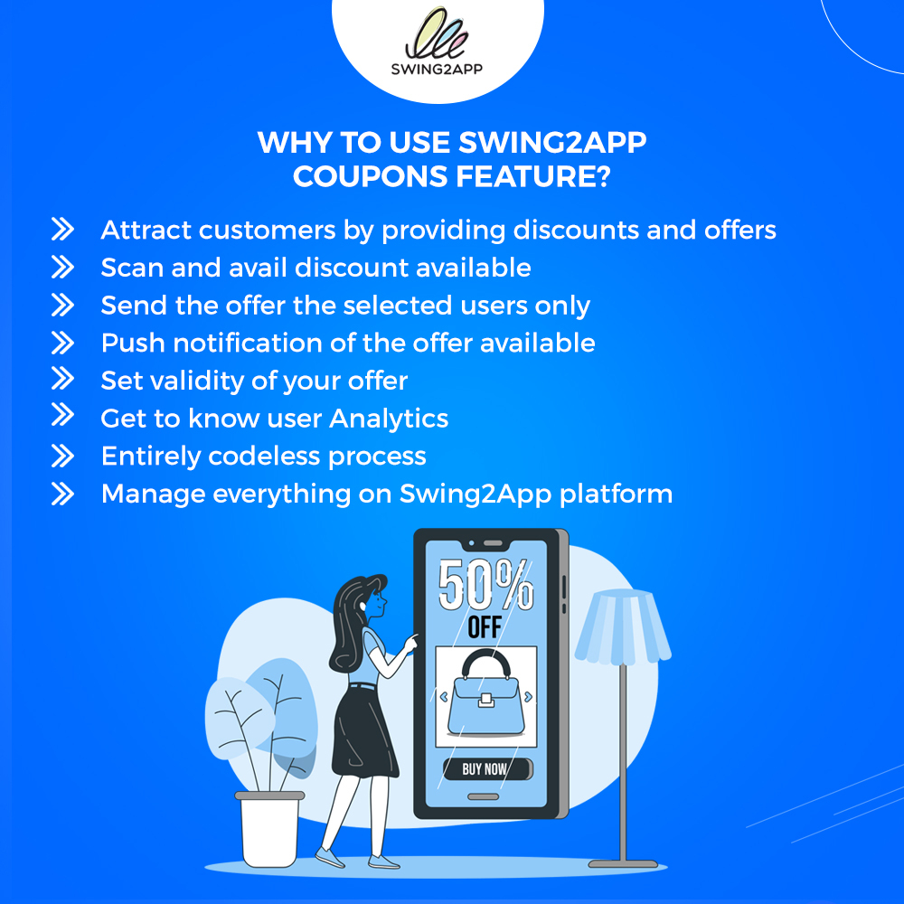 Swing2App's tweet image. You can also avail the benefits of Swing2App Coupons by creating an app with Swing2App , all without any coding at all!

Ready to create an app?
Visit: swing2app.com

#PushNotifications #coupons #ecommercebusiness   #swing2app #us #uk #india #Discounts