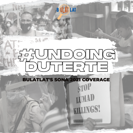 bulatlat's tweet photo. Goodbye, Duterte?
Follow today's @bulatlat special coverage of President Rodrigo Duterte as he delivers his last State of the Nation Address.
#SONA2021
#UndoingDuterte https://t.co/XQK0dWFxoS