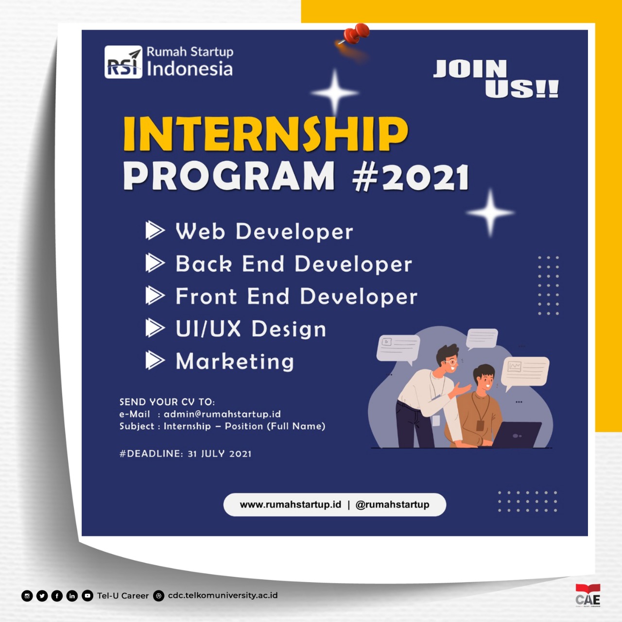 TelU Career on Twitter "[ INTERNSHIP ] Rumah Startup Indonesia