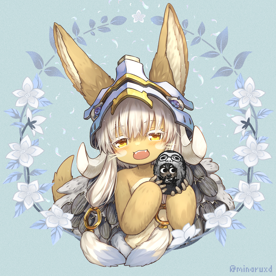 nanachi (made in abyss) whiskers 1other animal ears furry flower open mouth looking at viewer  illustration images
