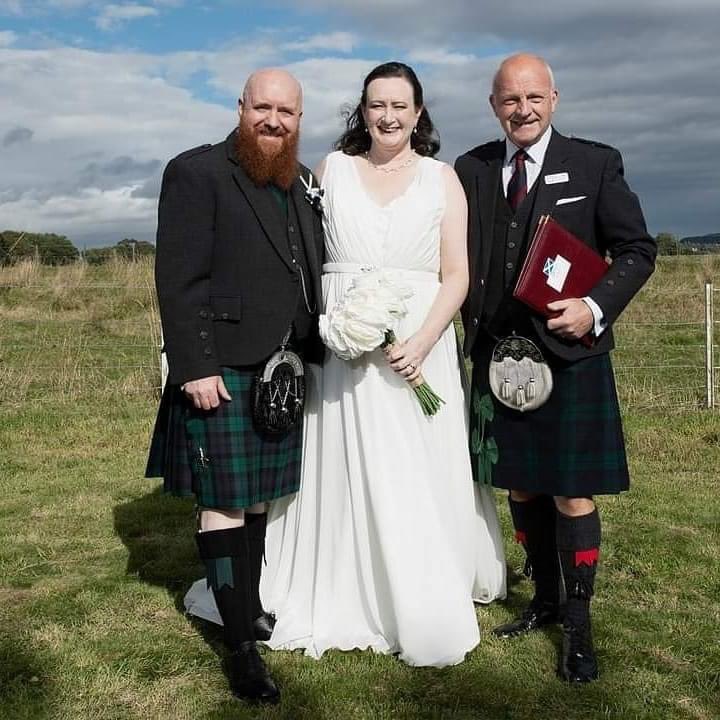 mackintosh_jim's tweet photo. @thecourieruk Me and my sweetheart @deborah_bowie had a humanist wedding in our garden last year and it was perfect. We were married by the amazing @HighlandCelebr2 in a ceremony that was very personal to us. His attention to detail and the way he conducted the ceremony was faultless. #merried https://t.co/v0ZgO3aLLn