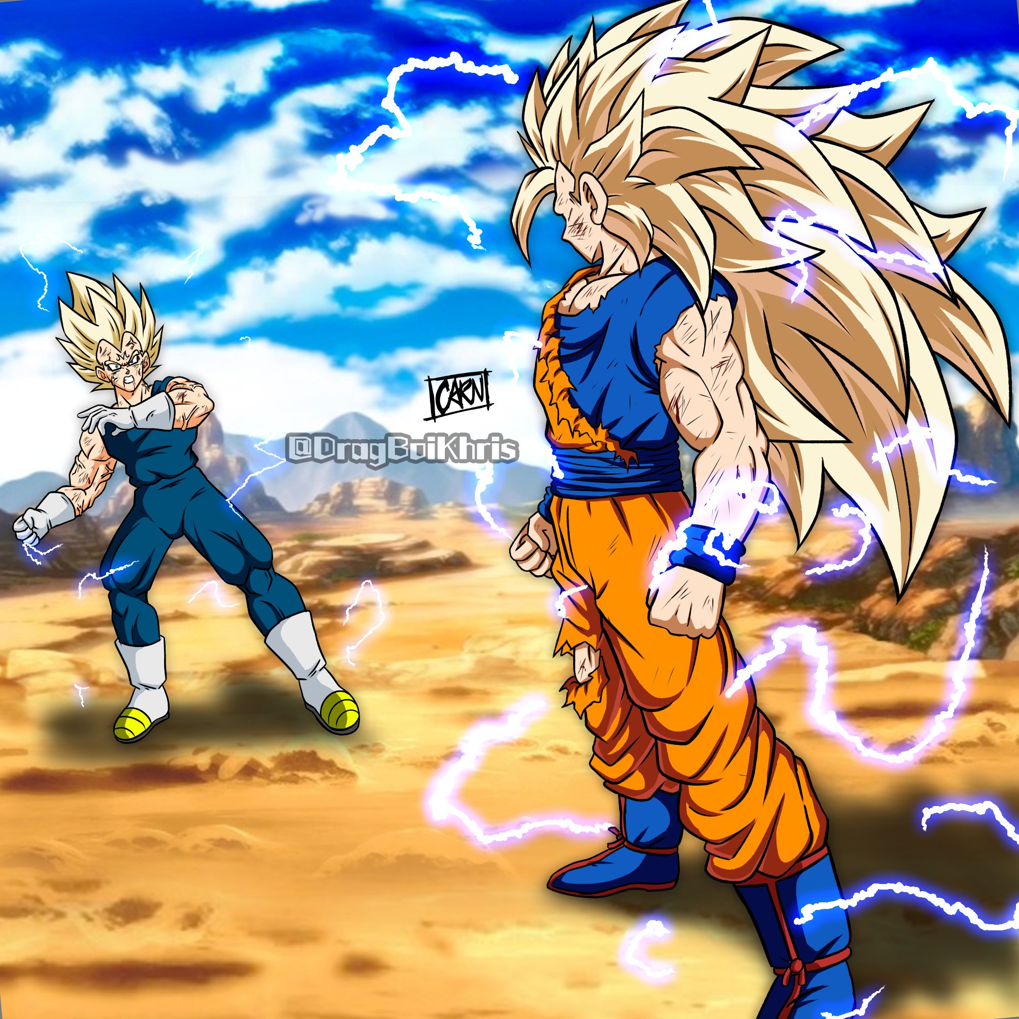 goku ssj 2 vs majin vegeta ssj 2 ##goku##majinvegeta