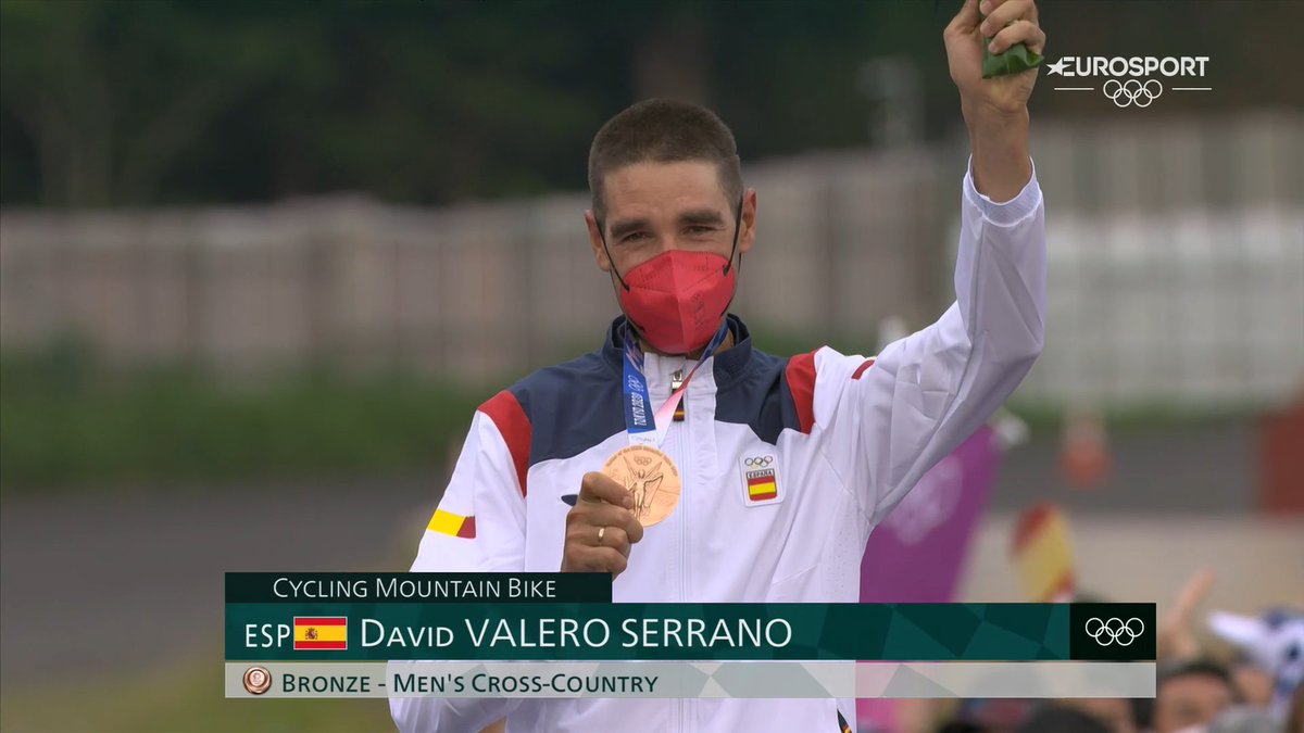 🥉¡Enhorabuena a @valeromtb! 
Bronce olímpico en #MountainBike para el ciclista del equipo @bhtemplocafes que dirige el riojano <a href="/colomacarlos/">carlos coloma</a>. 👏 Segunda medalla para España 🇪🇦 en #Tokyo2020 tras una enorme remontada.
#ElCorazónDeEspaña 
#JuegosOlímpicos