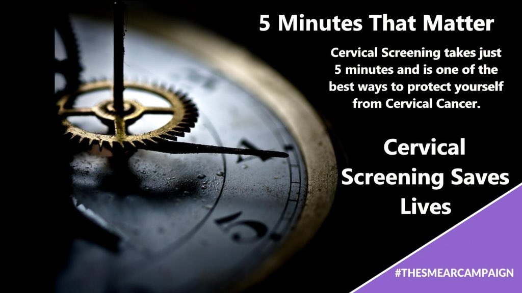 We are at a 20 year low in the uptake of cervical screening. 

Please check if you are due and book your smear test. 

It takes minutes and is the best way to protect yourself against Cervical Cancer 

#cervicalcancerawareness #smeartest #thesmearcampaign