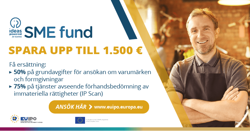 prh_fi's tweet photo. 👏 #SMF-företag! Sök bidrag till ansökningsavgifter för #varumärken och design (#mönsterrätt) och till #IPR-förhandsbedömningstjänster för immateriella rättigheter (IP Scan) senast 31 juli 2021 🎯 Läs mer ▶️ https://t.co/oT1HhG6ukq #IPScan #foretag https://t.co/84uaGpGMcK