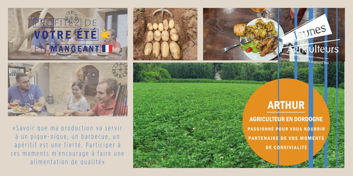 ☀️A l'occasion de cet été ☀️, n'oubliez pas que les agriculteurs sont les partenaires de vos moments de convivialité! 
Aujourd'hui, <a href="/ArthurGalinat/">GALINAT Arthur</a>, maraîcher en Dordogne, s'est rendu à L'étable Gourmande pour déguster ses produits ! 
Soutenez-les agriculteurs➡️#MangezFrançais 🇫🇷
