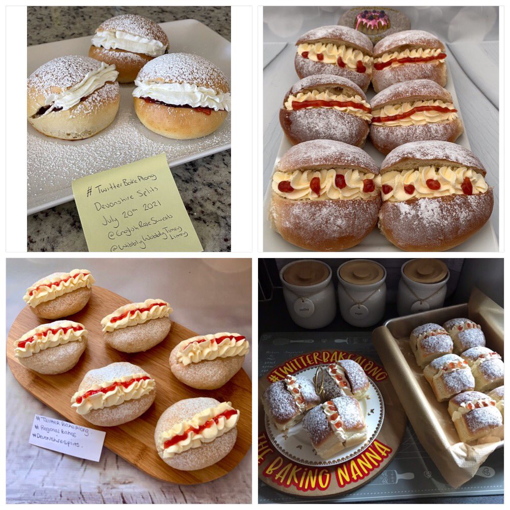 Rob_C_Allen's tweet photo. #DevonshireSplits from our #TwitterBakeAlong bakers, over the past week. #MondayMotivaton ☕️ https://t.co/2J4fRBISqL
