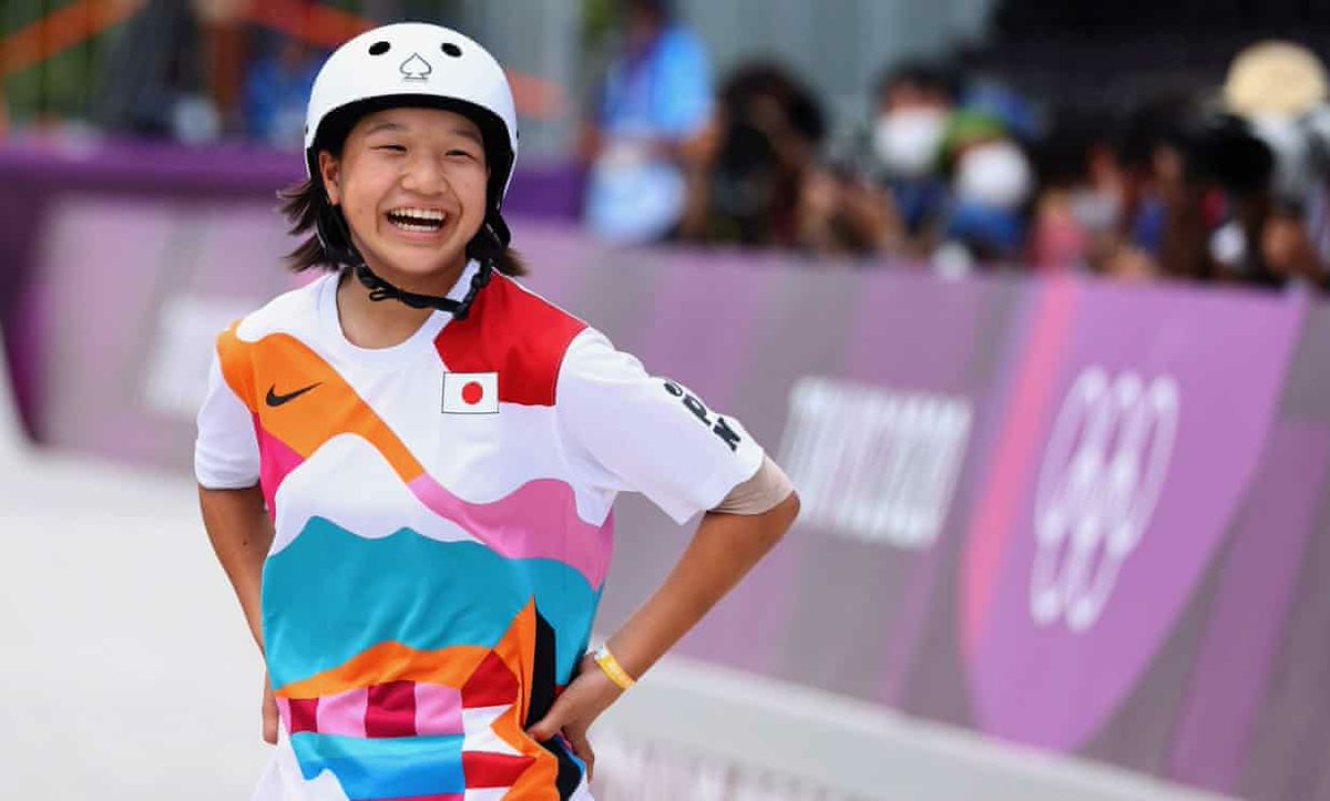 Congrats to Momiji Nishiya from Japan who has become the worlds youngest ever gold medal winner in Summer Olympic history at thirteen years old (in women's street skateboarding!) 🛹