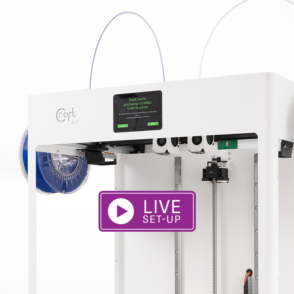 CraftBot3D's tweet image. Online #LiveSetup service starting!Our team will walk you through the setup of your #CraftbotIdeXL printer including assembly, calibration and connection to wireless networks to help you print more efficiently than ever before. 
Visit craftbot.com/live to book your session.