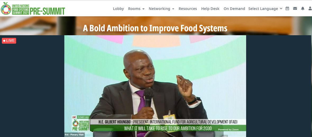 Countries to be at Centre of all we are doing and priorities on Food Systems Transformation Pathways. Time has come to innovative financing. Technology and innovation is key for smallholder farmers <a href="/IFAD/">International Fund for Agricultural Development</a> <a href="/IFADPresident/">Alvaro Lario</a> #UNFSS2021 <a href="/wef/">World Economic Forum</a> <a href="/Unilever/">Unilever</a>
