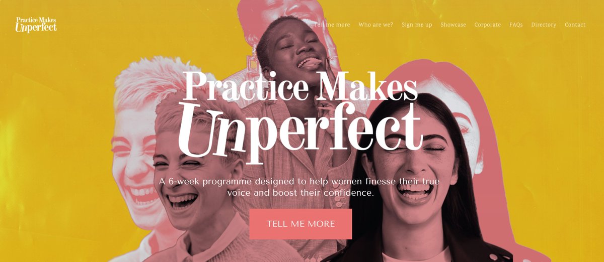 I love the new Practice Makes UnPerfect website so much. 

Especially cos it has a FREE speaker directory filled with brilliant women ready to present at your event, take part in panels &amp; vibe on podcasts. 

I'm sure they'd even do Clubhouse, if you begged practicemakesunperfect.com