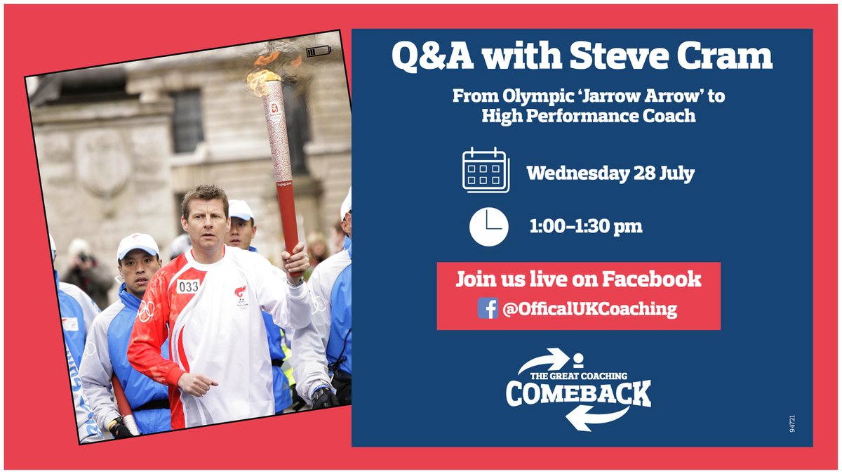 We’re excited to announce that at 1pm Wed 28 July <a href="/jarrowarrow/">Steve Cram</a> will be joining us for a live 30-min Facebook Q&amp;A 🙌

Tap into Steve’s Olympic experiences, lessons learned &amp; coaching wisdom which ranges from high performance to grassroots 

Register➡️fb.me/e/1xt37lH2q