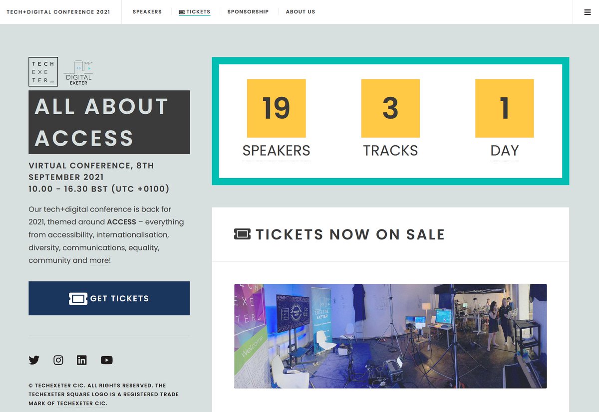 🎉 Our annual conference is back! September 8th, streaming live into your faces with 3 tracks worth of content - get your tickets NOW!

conference.techexeter.uk 

PLUS: buy in the next 11 days for a chance to win free tickets to #EcommerceUnlocked conf by <a href="/swankyagency/">Swanky (Shopify Plus Agency)</a>