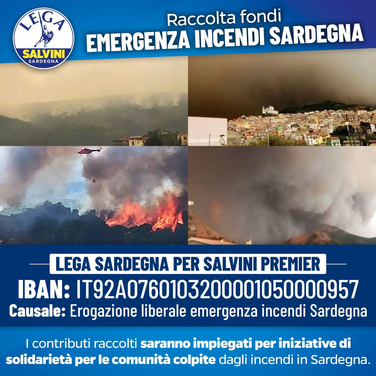 GruppoLegaLig's tweet photo. La Regione Liguria a disposizione del dipartimento nazionale di protezione civile per aiuti alla Sardegna e la Lega Sardegna apre raccolta fondi a favore della Popolazione colpita. 
UN ABBRACCIO AGLI AMICI SARDI https://t.co/U2imvPyitS
