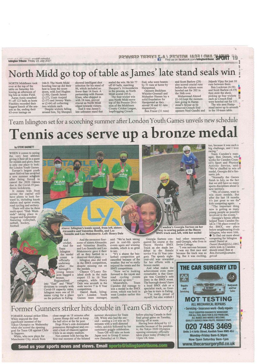 Islington LYG (@islingtonlyg) on Twitter photo Whilst Great Britain are celebrating #MagicMonday the next generation of potential Olympians are back competing across the capital at <a href="/LdnYouthGames/">London Youth Games</a> Nice coverage of us and <a href="/CamdenCouncil/">Camden Council</a> in Friday’s <a href="/IslingtonTrib/">Islington Tribune</a> Whilst Great Britain are celebrating #MagicMonday the next generation of potential Olympians are back competing across the capital at <a href="/LdnYouthGames/">London Youth Games</a> Nice coverage of us and <a href="/CamdenCouncil/">Camden Council</a> in Friday’s <a href="/IslingtonTrib/">Islington Tribune</a>