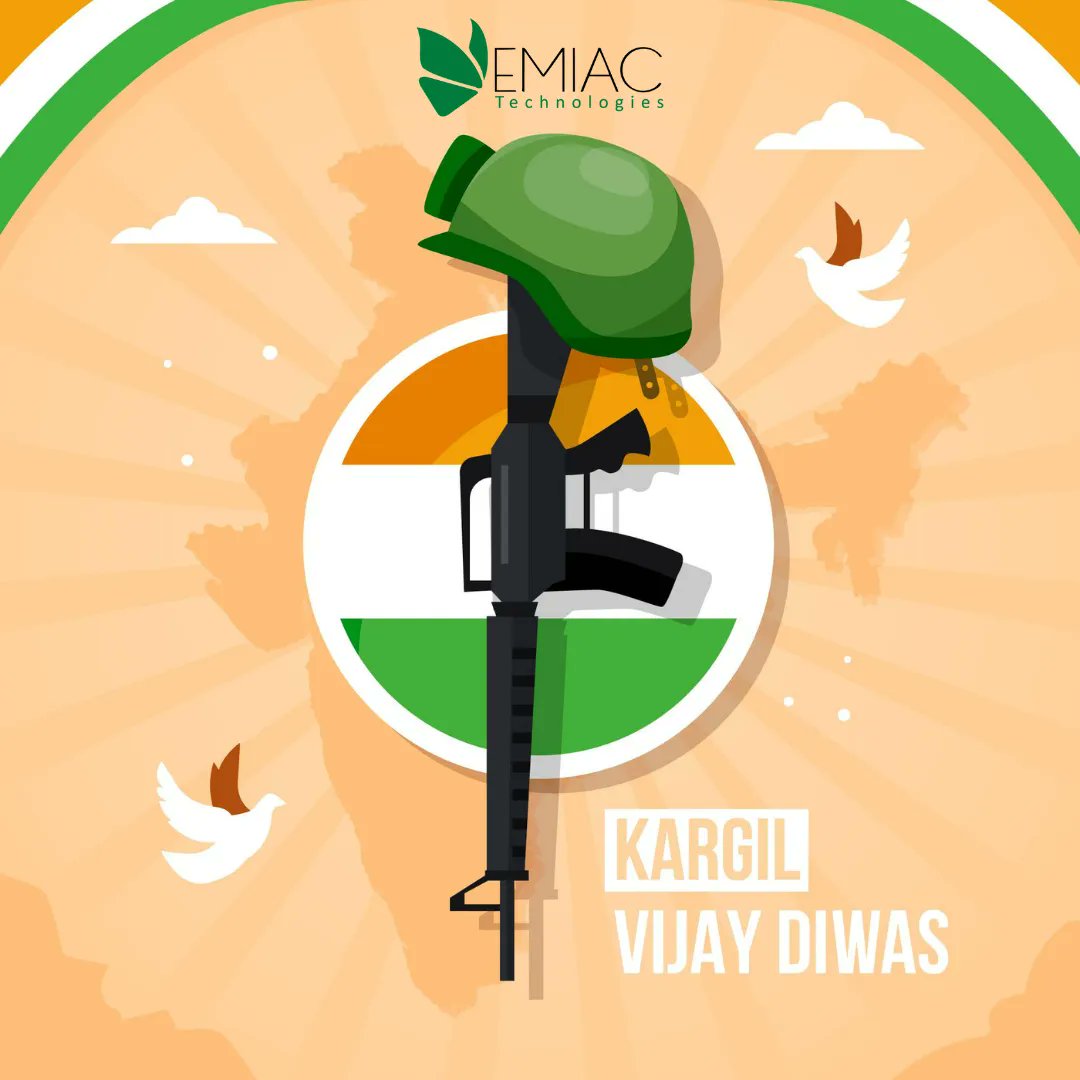 EMIAC_Tech's tweet photo. Kargil Vijay Diwas, a special day to remember the gallant efforts and sacrifices of the Indian Armed Forces. Even if all Indians came together, it won't be enough to thank our brave #IndianArmy who protect us from unimaginable dangers. 
#StrongAndCapable #JaiHind #merabharatmahan https://t.co/qorTB26KCv