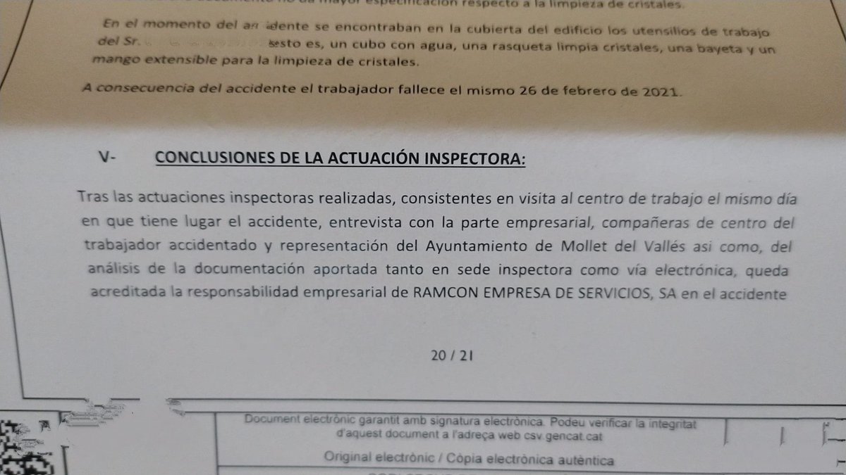 CGTVALLESORIENT's tweet photo. Conclusiones de una de las denuncias que pusimos en #itss "..queda acreditada la responsabilidad de la empresa #Ramcon en el accidente.."
Respuesta de la empresa: nos pone una querella
Nuestra respuesta: seguiremos denunciando los abusos patronales allá donde se produzcan🔥 https://t.co/p4MbnqqmZO