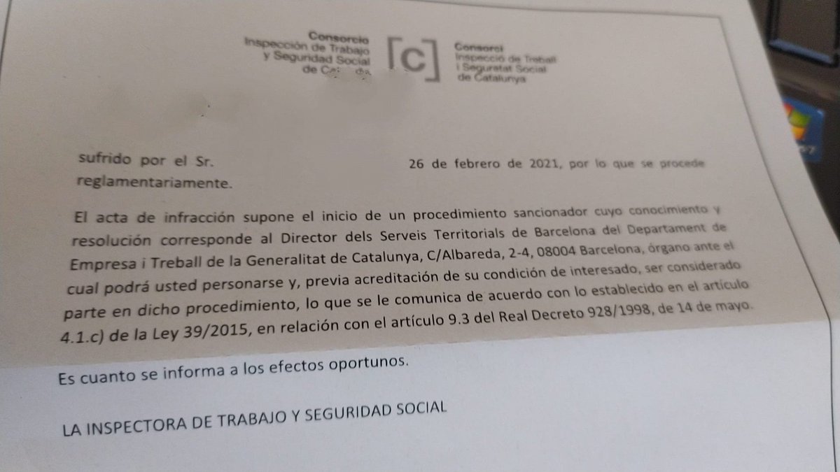 CGTVALLESORIENT's tweet photo. Conclusiones de una de las denuncias que pusimos en #itss "..queda acreditada la responsabilidad de la empresa #Ramcon en el accidente.."
Respuesta de la empresa: nos pone una querella
Nuestra respuesta: seguiremos denunciando los abusos patronales allá donde se produzcan🔥 https://t.co/p4MbnqqmZO