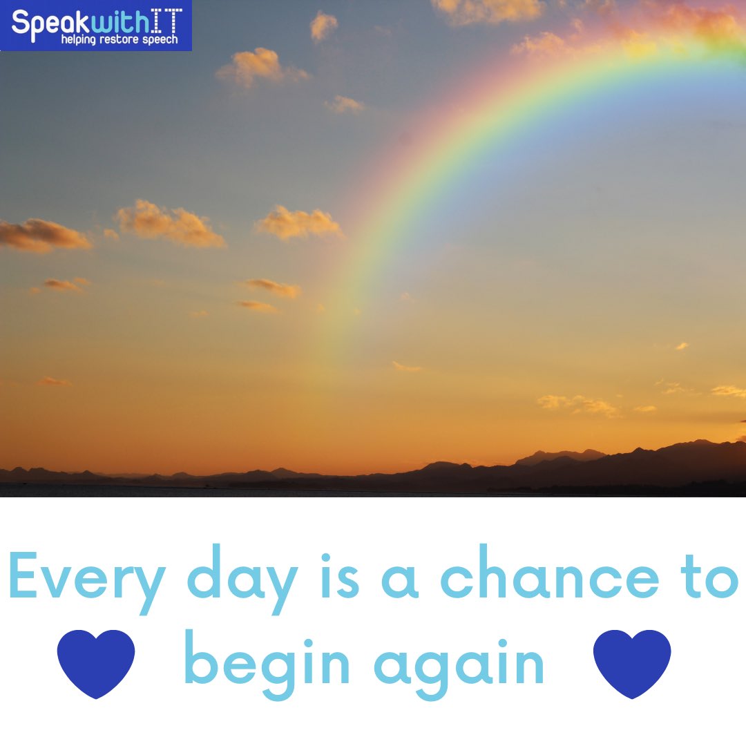 AphasiaSupport's tweet image. Every day is a chance to begin again - never give up! 💙🧠 #aphasia #aphasiasupport #aphasiarecovery #swit