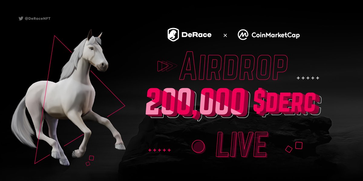 1/2 🔥 DeRace x <a href="/CoinMarketCap/">CoinMarketCap</a> 200 000 $DERC #AIRDROP 🔥
 
✔️Retweet
✔️Tag 5 friends
✔️Follow <a href="/DeRaceNFT/">zkRace</a>
✔️Join Telegram chat t.me/DeRaceNFT 
 &amp; channel t.me/DeRaceNews
✔️Add DERC to your watchlist: bit.ly/cmc-derace
✔️Fill the form: bit.ly/cmc-derace-air…