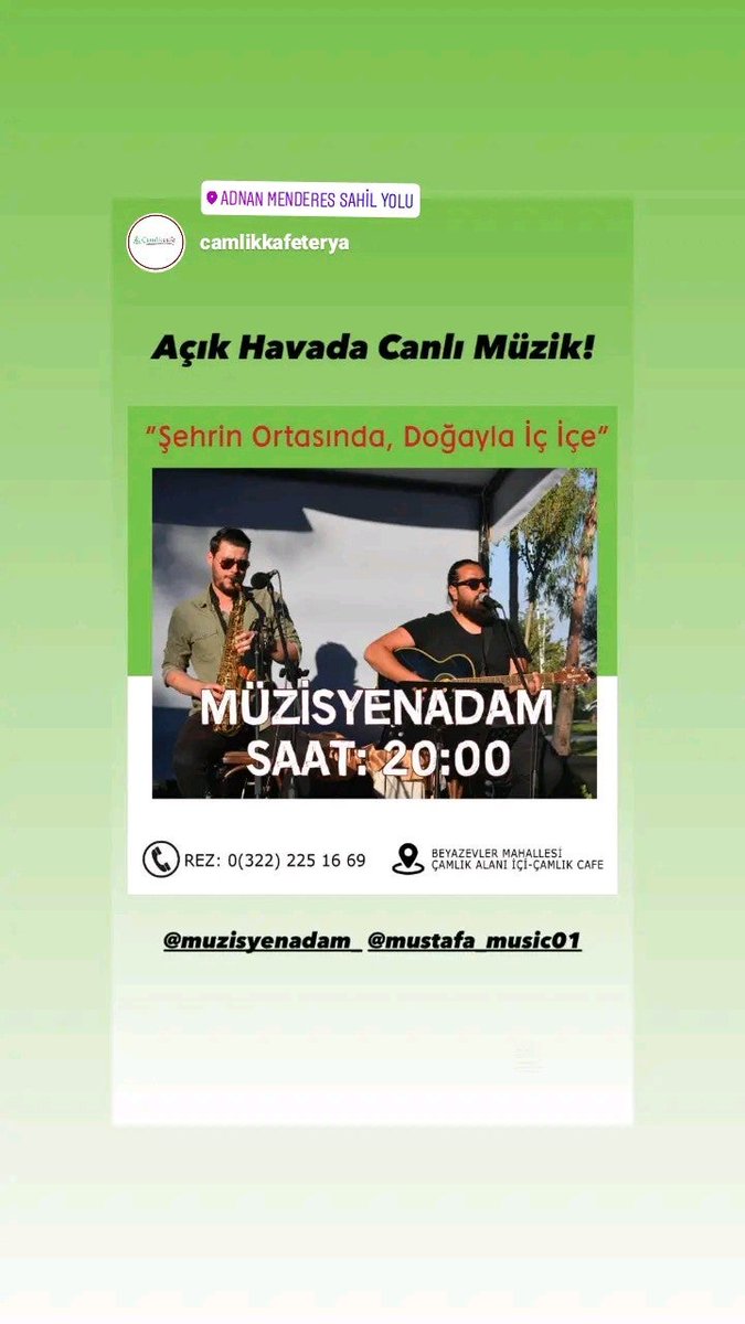 #MüzisyenAdam #Adana #ÇamlıkCafe #AkustikSahne #Akustik (@ Adnan Menderes Göl Kenarı in Adana) swarmapp.com/c/8NI5DDLVszL