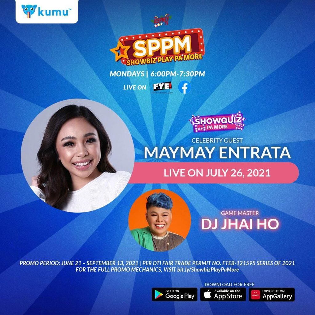 KPAbroadWarrior's tweet photo. Don’t forget to watch it LIVE on FYE Channel on Kumu , JeepneyTv and Facebook. 

MAYMAY ON SPPM

#MayWard @maymayentrata07 @Barber_Edward_ https://t.co/8ocjYPZCKT