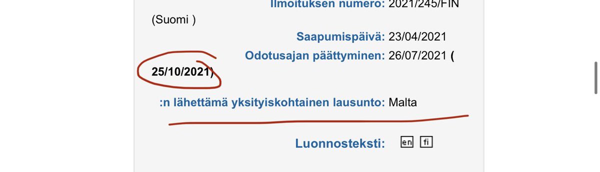 RikhardSjoberg's tweet photo. BREAKING: Maltan valtio antoi yksityiskohtaisen lausunnon #arpajaislaki’n uudistuksessa EU-komissiolle. Lakia ei voi säätää ennen 25.10.2021. Yksityiskohtainen lausunto tarkoittaa EU-oikeuden vastaisuuteen vetoamista. Lausunto ei-julkinen. #veikkauskratia https://t.co/GhBYiu3FSo https://t.co/KZUvEJk34g