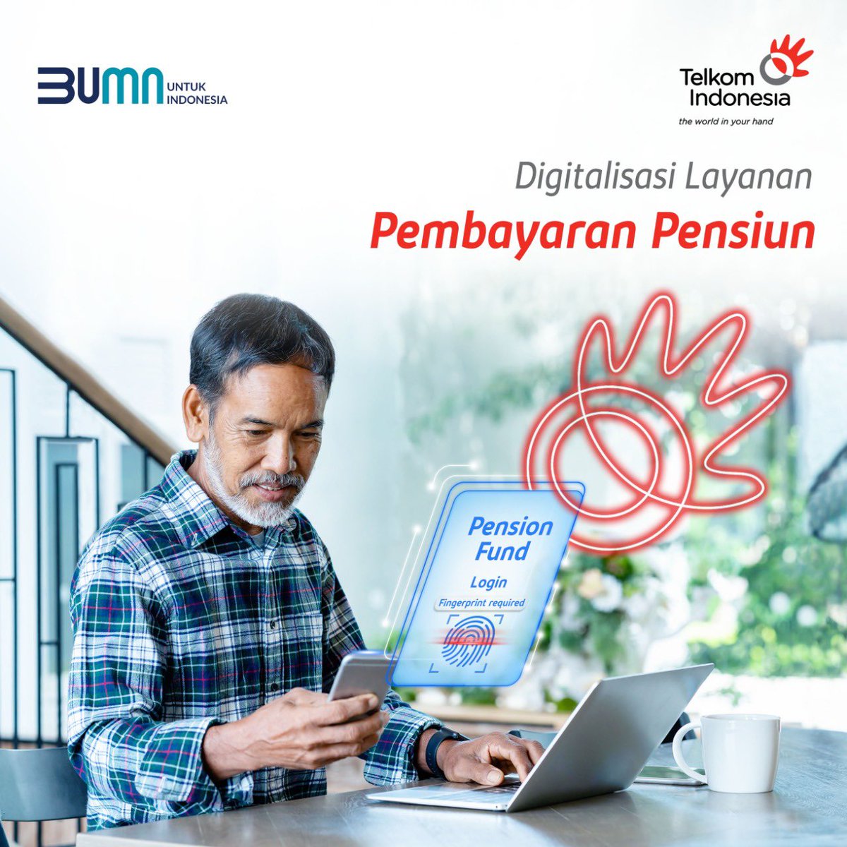 TelkomIndonesia's tweet photo. Dalam rangka memenuhi target pembayaran manfaat pensiun sesuai prinsip 5T, Tepat Orang, Tepat Waktu, Tepat Jumlah, Tepat Tempat, dan Tepat Administrasi, Telkom bekerja sama dengan PT Taspen melakukan digitalisasi dan pengembangan layanan pembayaran pensiun. https://t.co/mvEPyt1EfA