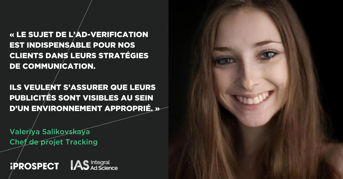 iProspectFR's tweet image. Pourquoi une campagne digitale bien paramétrée, lancée et mesurée est indispensable pour sa réussite ? Notre chef de projet #tracking, 

Valeriya Salikovskaya, répond à IAS sur son métier &amp;amp; le sujet de l’ad-vérification. #adverification integralads.com/fr/insider/int…