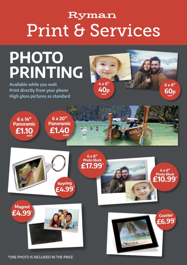 Ryman_RDG's tweet photo. We’re now offering in store photo printing direct from your mobile or USB. Want to treasure that perfect memory we also have accessories available from magnets to photo blocks. @readingbid @RdgBizNetwork #rdguk https://t.co/gxUYE4xU95