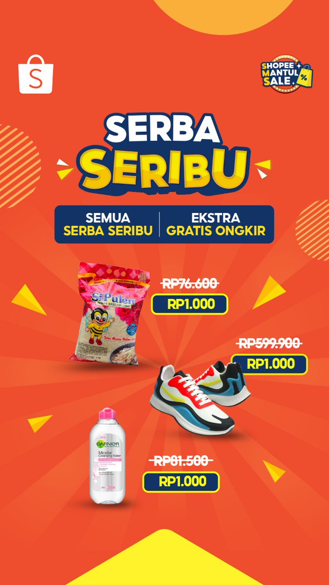 ShopeePay Mantul Sale
- Gratis Ongkir RP0
- ShopeePay Deals RP1
- Serba Seribu

Klaim disini :
bit.ly/3l6E6fV

#racunshopee #shopeedarirumah