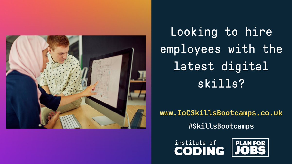 IoCoding's tweet photo. Do you want access to employees with the latest #Tech and #DigitalSkills? We’re training 1,500+ learners on our partners’ new #SkillsBootcamps.

Visit https://t.co/DjDOiJ536I or email IoCSkillsBootcamps@bath.ac.uk to learn more!

#PlanforJobs @educationgovuk https://t.co/TaLd4CHSEC