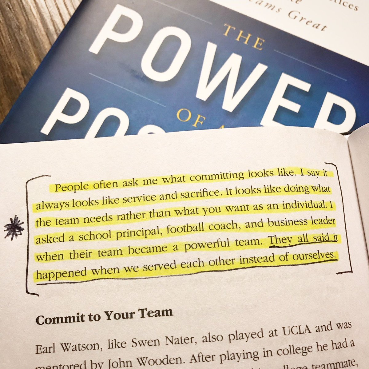 It looks like service and sacrifice. It looks like doing what the team needs rather than what you want as an individual. ⬇️⬇️⬇️