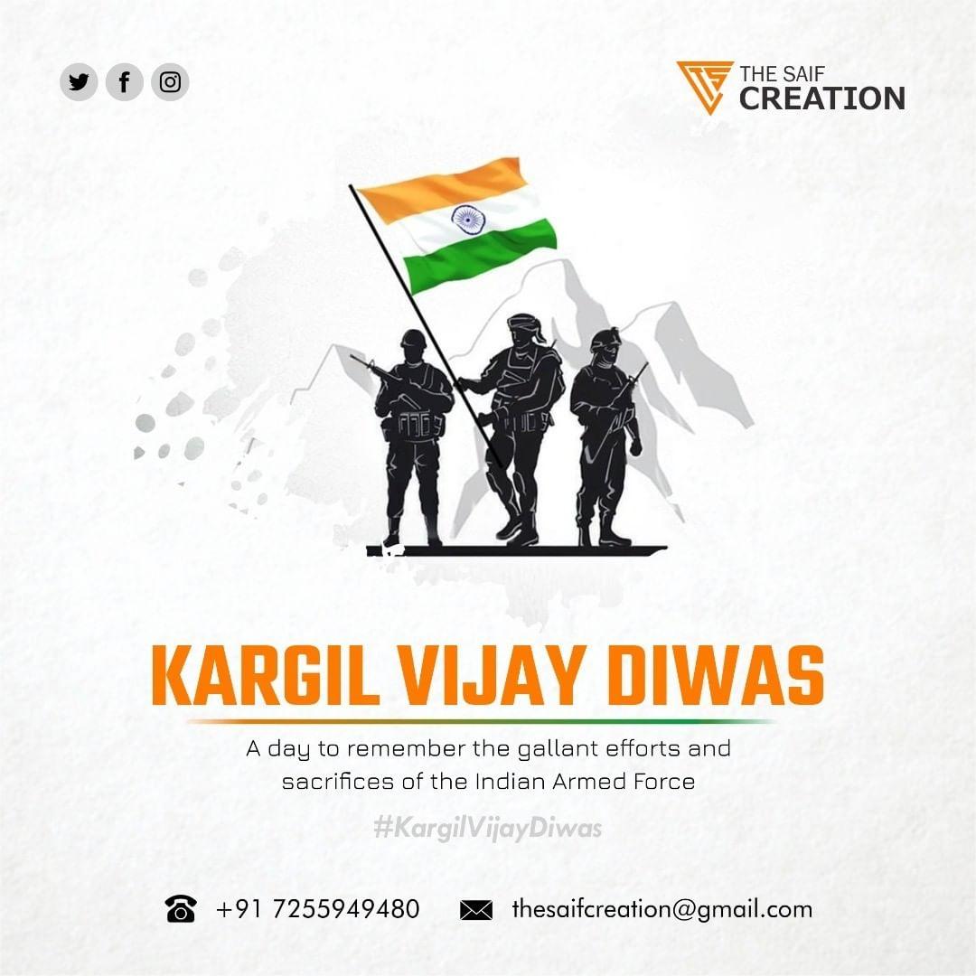 Vector Illustration Kargil Vijay Diwas Celebrated 26Th July Give Tribute  Stock Vector by ©Vectorillusion 384328348