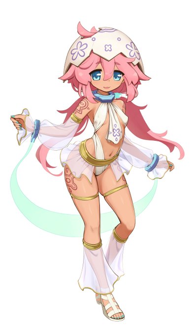 『スサノオ～日本神話RPG～』の仲間キャラ「ウズメ」です。(アメノウズメ)
アマテラスが天岩戸に隠れた時、楽しげな舞を踊って岩戸を開いた日本最古の踊り子。
踊り子キャラという事で露出多めにしました🥰
#SUSANOH #日本神話RPG #ハチクマソフト 