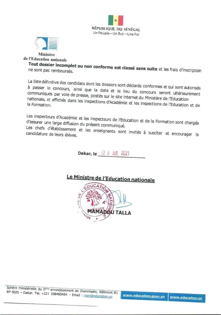 EERKL3's tweet photo. Concours d'entrée en classe de Seconde au Lycée Scientifique d Excellence de Diourbel session 2021

#EERKL
#Kaolack
#kebetu
#saloumsaloum https://t.co/D79y7BuhaB