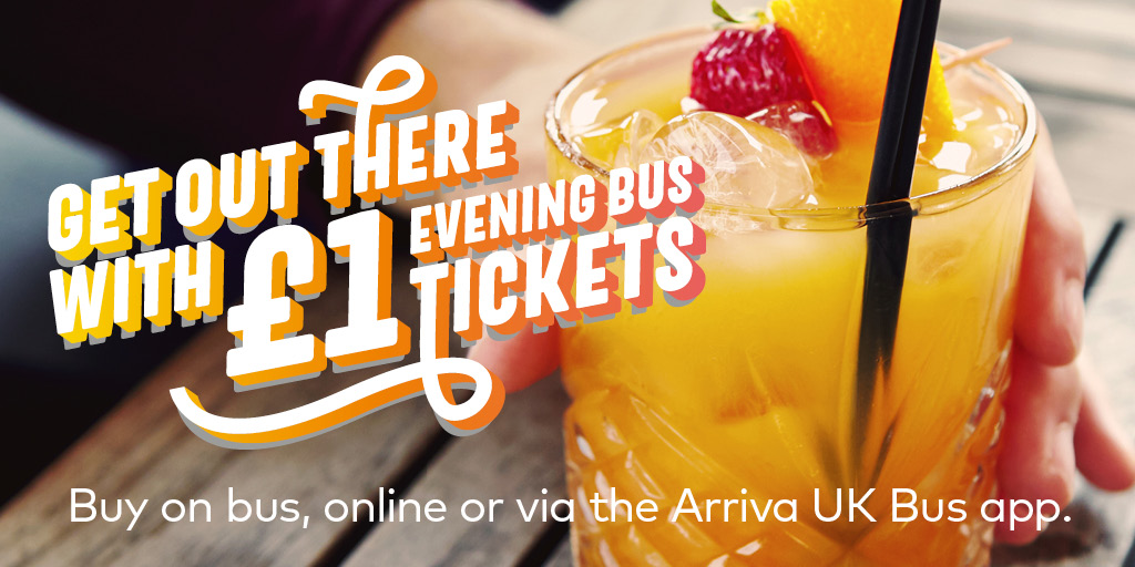 arrivanorthwest's tweet photo. Make the most of your summer evenings. Grab a £1 Evening Single ticket 7 days a week after 7pm on any Arriva bus in the #Merseyside Plus ticket zone until 31st July. Buy on bus, online or via the Arriva UK Bus app. Ts&amp;Cs apply, for details visit: https://t.co/N7o1KiBpoT https://t.co/Ef3k3Ab1gI