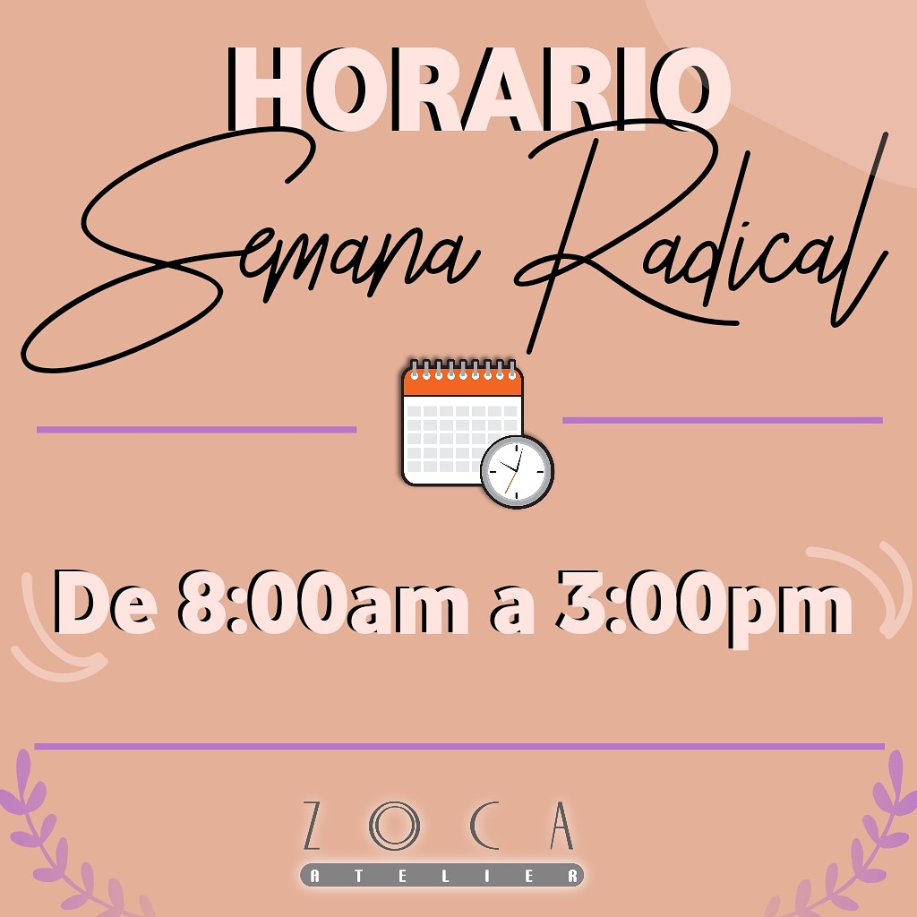 zocaatelier's tweet photo. Los esperamos esta semana radical a partir de las 8:00am hasta las 3:00pm https://t.co/qT51puqNuh