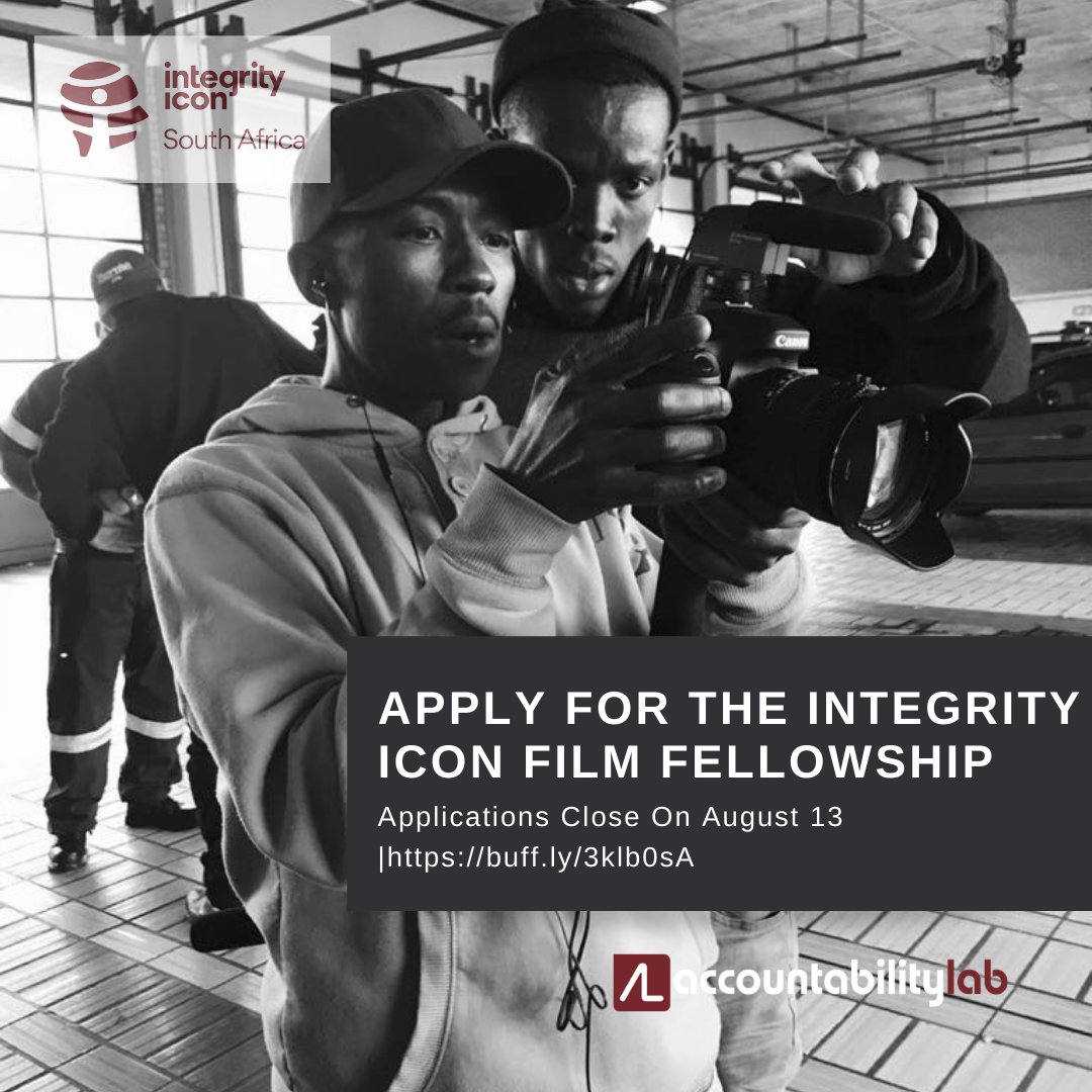 accountlabalesa's tweet photo. Happy Monday! With the new week comes a new opportunity. The 2021 Integrity Icon Film Fellowship is a 3 month learning opportunity aimed at developing the next generation of ethical filmmakers. Apply here https://t.co/hE4zcI3i6Y. Applications close 13/08/2021. #IntegrityIconSA https://t.co/S7QRsaHlz4