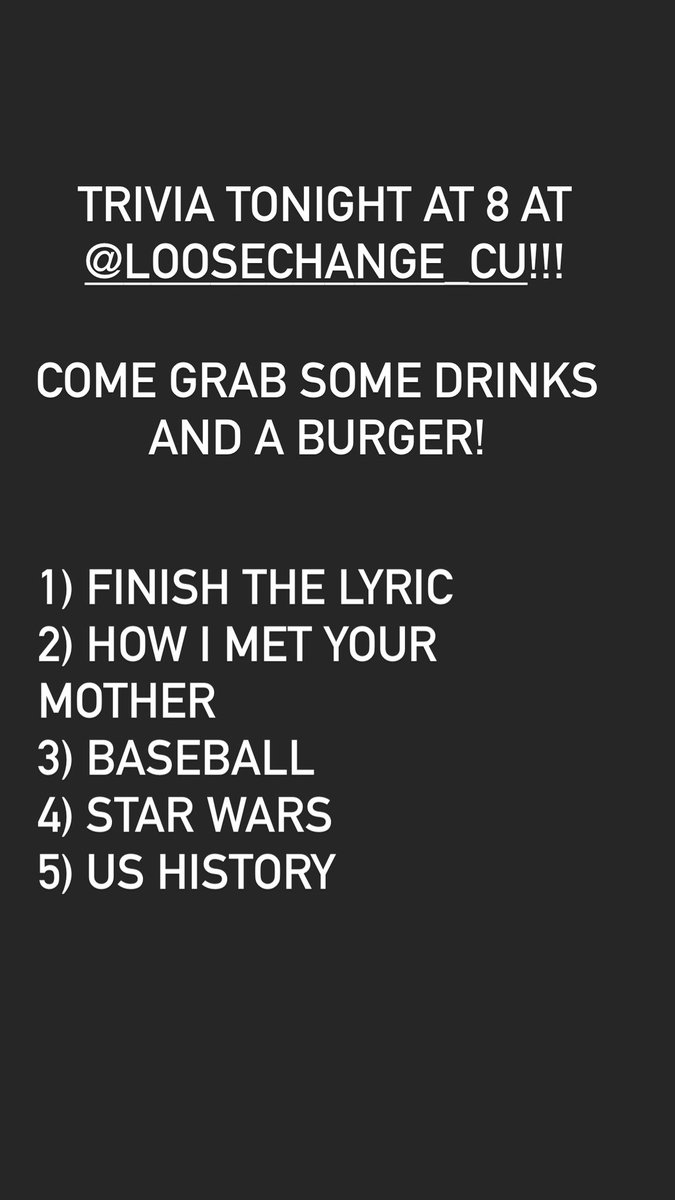 TriviaClemson's tweet photo. Trivia tonight at 8 at @LooseChangeCU! https://t.co/N4ceQToAVL