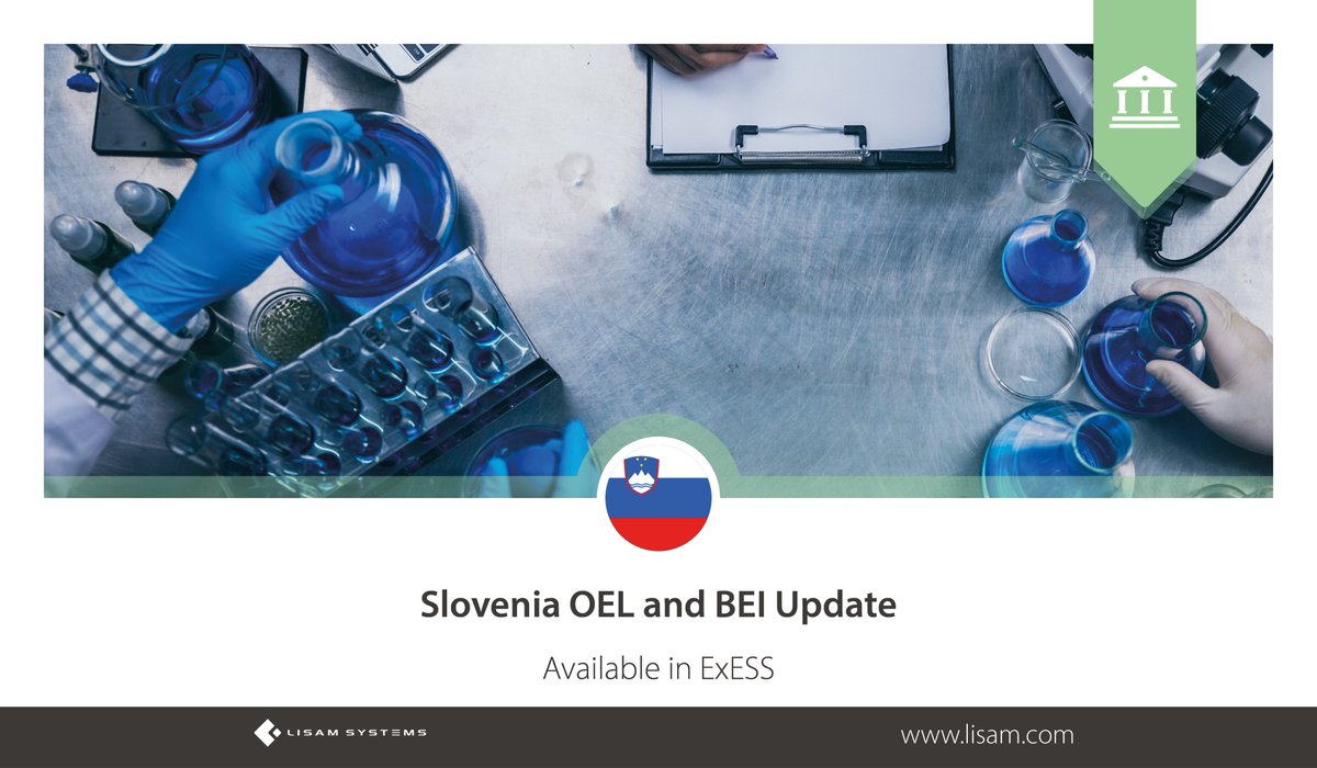 LisamSystems's tweet image. On May 11th, 2021, the Slovenian authorities published an update of the national #OEL and #BEI values.
This update is now available for download from our #SDSAuthoring tool, #ExESS. 
For more information, please contact WikiChemia at: info@wikichemia.lu
#BiologicalExposureIndices
