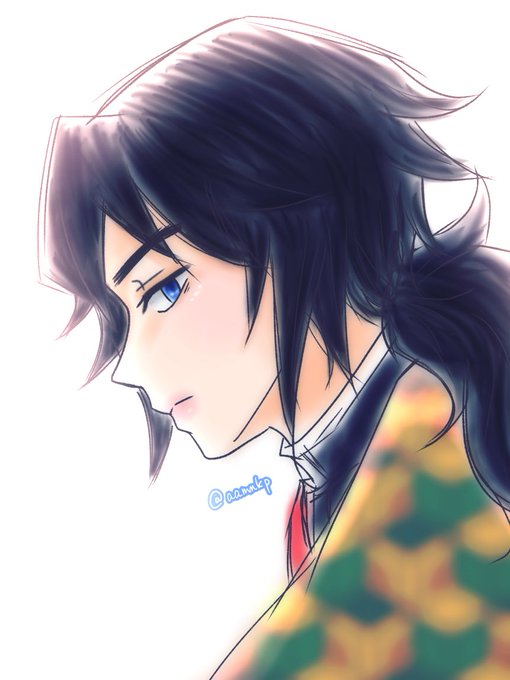 あお@低浮上さんがTwitterに投稿した冨岡義勇(鬼滅の刃)のイラスト。