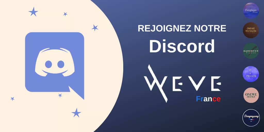 FanDongmyeongFr's tweet photo. [💛] Rejoignez notre Discord spécial WEVEs francophones !

Découvrez de nombreux salons de discussion dans lesquels vous pourrez échanger, retrouver des informations et bien plus encore !

🔗 Pour nous rejoindre, cliquez sur ce lien d'invitation : https://t.co/vCQRzJp2cS https://t.co/ybXs3aJdNa