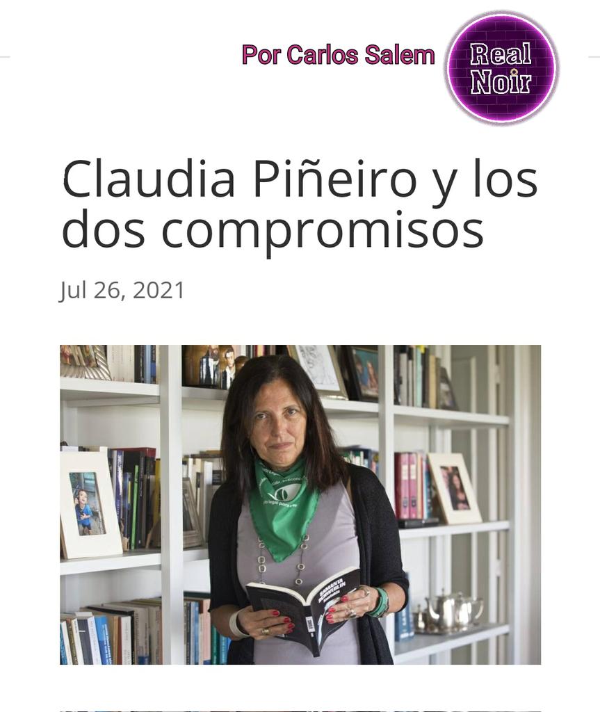 Hay autoras y autores que le hacen bien al género y mantienen vivo aquello que de romántico le queda al asunto de las letras negras, que ya no es mucho.
Autoras, por ejemplo, como Claudia Piñeiro.  

realnoirediciones.com/claudia-pineir…
