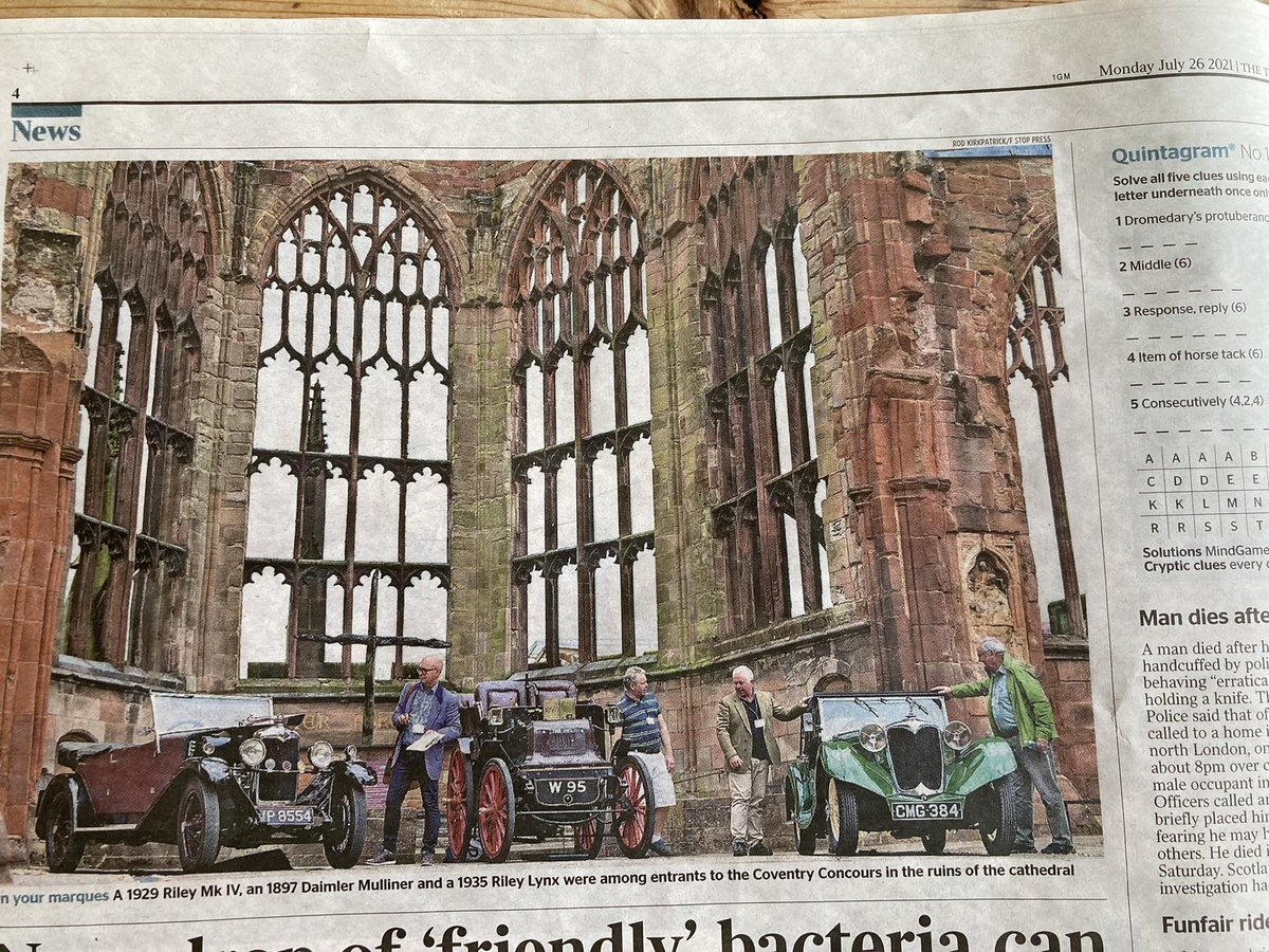Karl McCartney (@karlmccartney) on Twitter photo A lovely image that sums up Saturday (& Sunday).
Thx Rod Kirkpatrick for photo on page 4 <a href="/thetimes/">The Times and The Sunday Times</a> today of us doing the judging <a href="/CovMotoFest/">MotoFest Coventry</a> in the Cathedral ruins in Coventry.
Motoring heritage wins <a href="/Coventry2021/">Coventry UK City of Culture 2021</a> - Dom of <a href="/aohereng/">AoHE - Dominic Taylor-Lane</a> <a href="/RichardNobleSSC/">Richard Noble</a> <a href="/Marc_Allum/">Marc Allum</a> - was a pleasure A lovely image that sums up Saturday (& Sunday).
Thx Rod Kirkpatrick for photo on page 4 <a href="/thetimes/">The Times and The Sunday Times</a> today of us doing the judging <a href="/CovMotoFest/">MotoFest Coventry</a> in the Cathedral ruins in Coventry.
Motoring heritage wins <a href="/Coventry2021/">Coventry UK City of Culture 2021</a> - Dom of <a href="/aohereng/">AoHE - Dominic Taylor-Lane</a> <a href="/RichardNobleSSC/">Richard Noble</a> <a href="/Marc_Allum/">Marc Allum</a> - was a pleasure