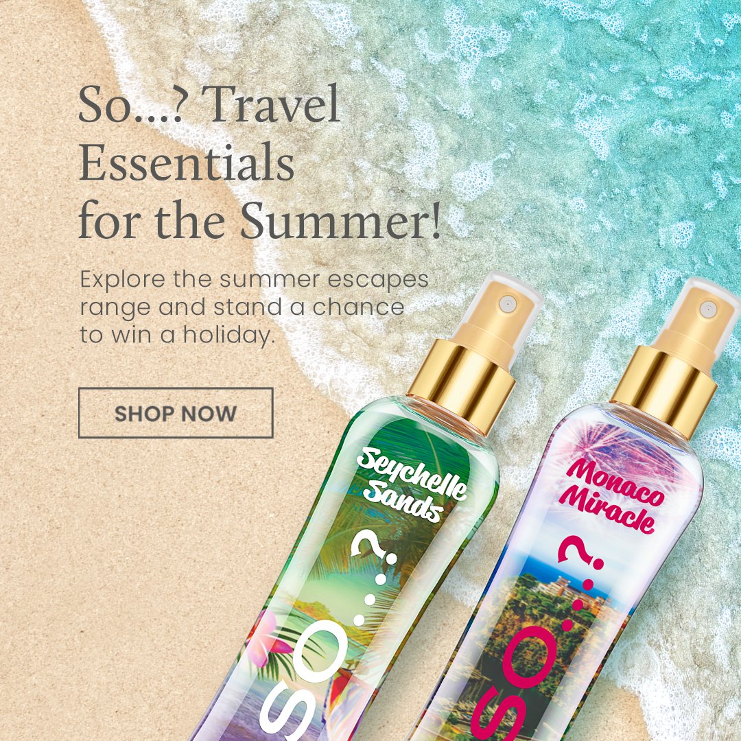 SoFragrance's tweet photo. Celebrate the #LockdownLift with So…? Travel Essentials for the Summer! 🏖
Explore the Summer Escapes range and stand a chance to win a holiday! ☀️
https://t.co/bHy3kYeHIo 👏 https://t.co/joLDLuQ3ha