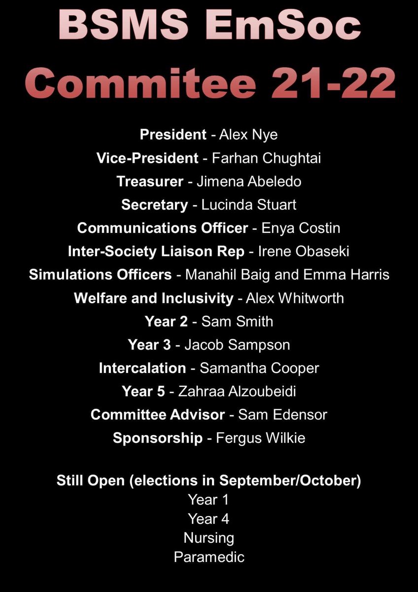 Announcing our committee for 21-22, lots of exciting plans ahead 😯