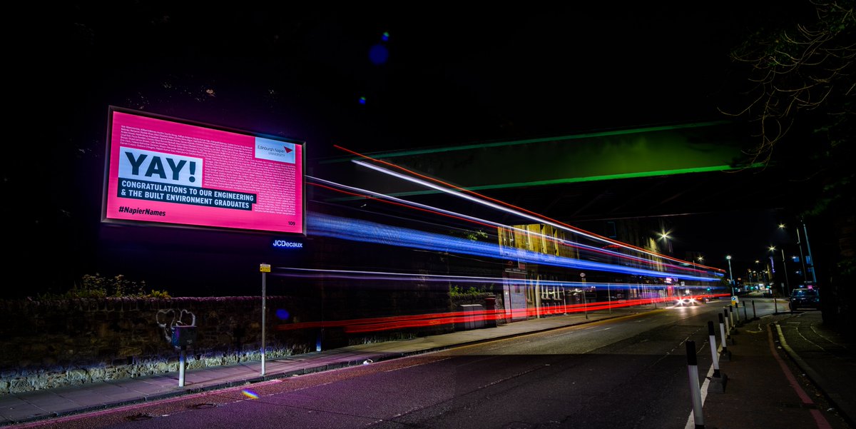 EdinburghNapier's tweet photo. We wanted to shout about how proud we are of the #EdNapier students who have graduated in the past year. 

Recent challenges and changes did not stop you in getting to where you are today.

This morning, the #NapierNames celebration has taken over Edinburgh! https://t.co/OTWosVnjwf